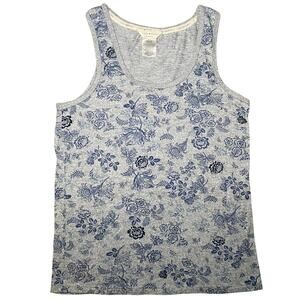 Lucky Brand Tank Top - Blue and Gray Floral - Soft!